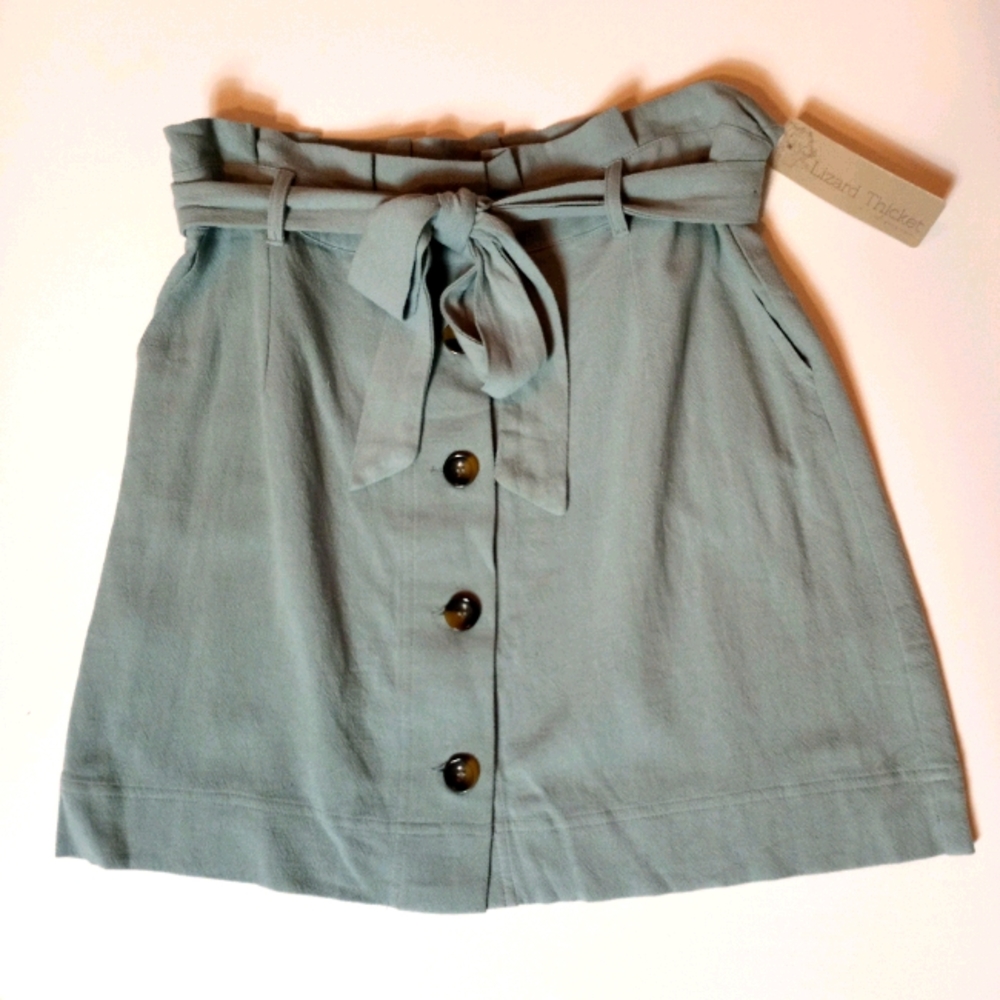 LIZARD THICKET JUNIPER BUTTON UP BELTED SKIRT SZ L